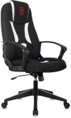 Кресло для геймеров ZOMBIE 200 чёрно-белый, ткань/экокожа, ZOMBIE 200 BW